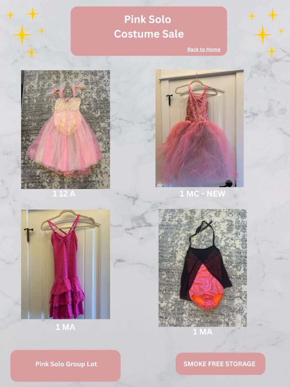 4 PIECE Pink Ballet Tap Jazz Acro Dance Solo Costume Lot: Multiple Sizes